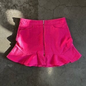 Zara Hot Pink Textured Skirt